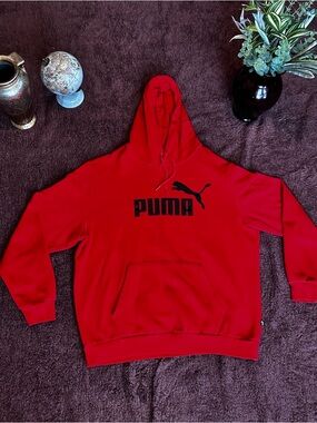 Puma Red Hoodie with Black Logo